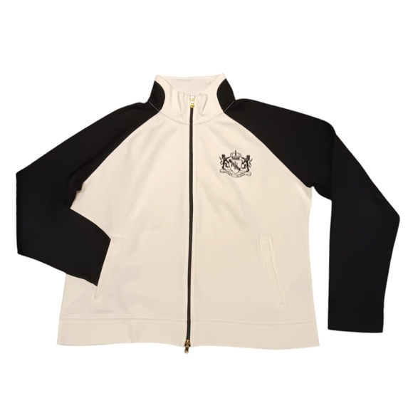 Lauren Ralph Lauren Jackets & Blazers - LAUREN RALPH LAUREN WOMEN'S SIZE XL FULL FRONT ZIPPER BLACK AND WHITE JACKET.